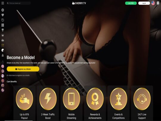 Cherry.tv Models review, a site that is one of many popular Model Affiliate Programs