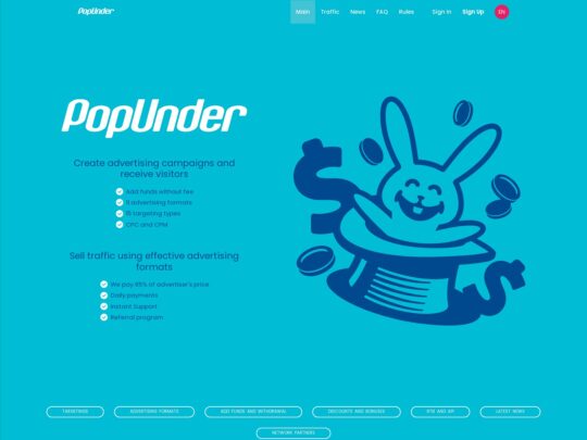 PopUnder review, a site that is one of many popular Popunder Networks
