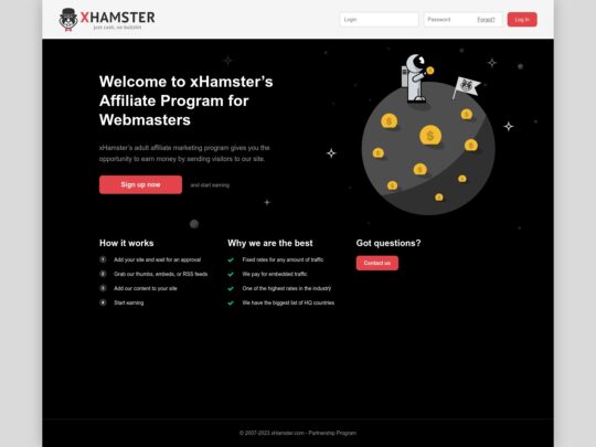 xHamster Webmaster Program review, a site that is one of many popular Tube Webmaster Programs