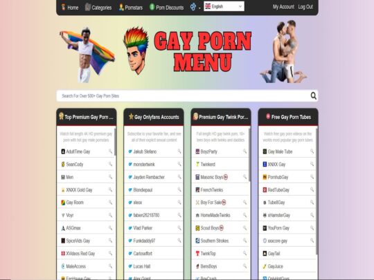 GayPornMenu review, a site that is one of many popular Best Porn Directories
