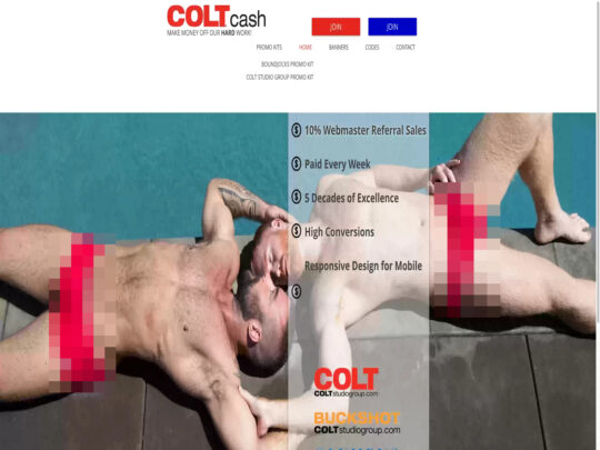 COLT Cash review, an affiliate program that is one of many popular Gay Paysite Affiliate Programs