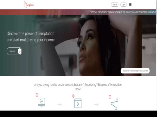 Tempted review, a site that is one of many popular Adult Fan Creator Platforms